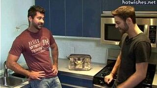 Sexy gay plumber licking a hard cock - porn video