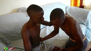 Cute Black African Twinks on Sucking - porn video