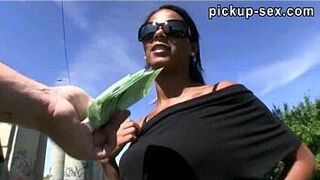 Real amateur girl takes money then gets boned outdoor - porn video