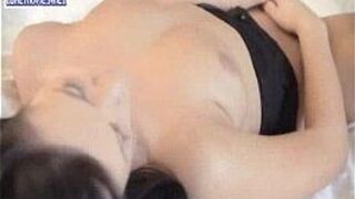 Sexy brunette girl masturbate her tiny pussy - porn video